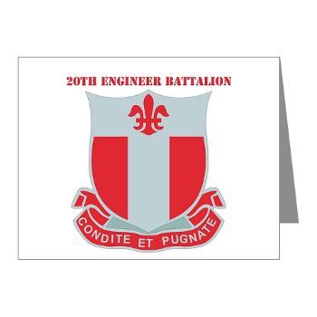 20EB - M01 - 02 - DUI - 20th Engineer Bn with Text - Note Cards (Pk of 20)