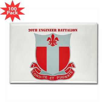 20EB - M01 - 01 - DUI - 20th Engineer Bn with Text - Rectangle Magnet (100 pack)