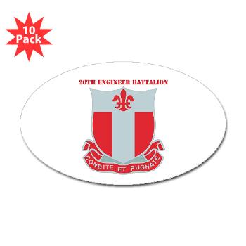 20EB - M01 - 01 - DUI - 20th Engineer Bn with Text - Sticker (Oval 10 pk)