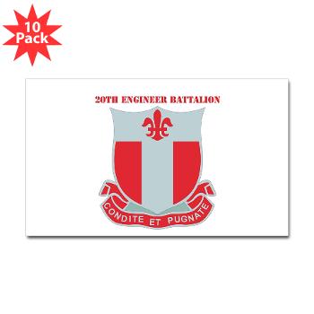 20EB - M01 - 01 - DUI - 20th Engineer Bn with Text - Sticker (Rectangle 10 pk)