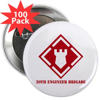 20EBA - M01 - 01 - SSI - 20th Engineer Brigade (Abn) with Text - 2.25" Button (100 pack)