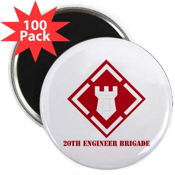 20EBA - M01 - 01 - SSI - 20th Engineer Brigade (Abn) with Text - 2.25" Magnet (100 pack)