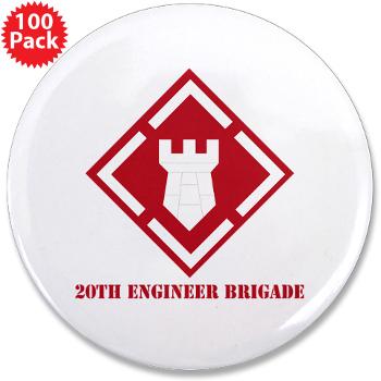 20EBA - M01 - 01 - SSI - 20th Engineer Brigade (Abn) with Text - 3.5" Button (100 pack)