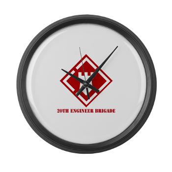 20EBA - M01 - 03 - SSI - 20th Engineer Brigade (Abn) with Text - Large Wall Clock
