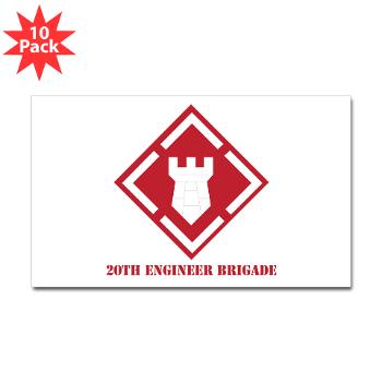 20EBA - M01 - 01 - SSI - 20th Engineer Brigade (Abn) with Text - Sticker (Rectangle 10 pk)