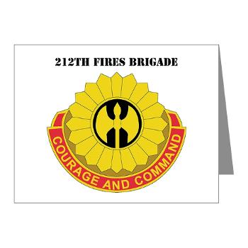 212FB - M01 - 02 - DUI - 212th Fires Brigade with Text - Note Cards (Pk of 20)