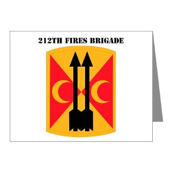 212FB - M01 - 02 - SSI - 212th Fires Brigade with Text - Note Cards (Pk of 20)