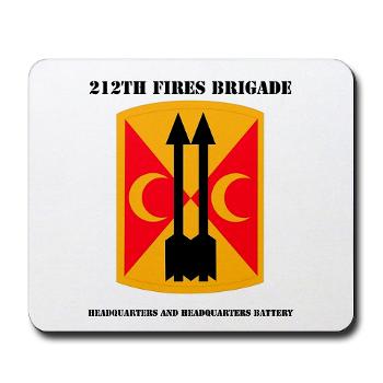 212FBHHB - M01 - 03 - DUI - Headquarters and Headquarters Battery with Text - Mousepad - Click Image to Close