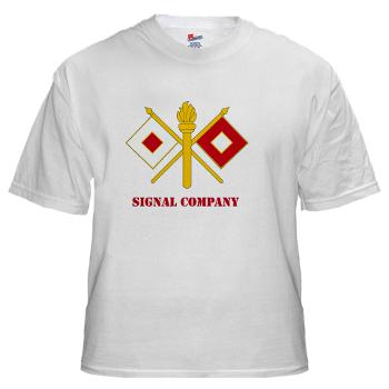 212FBSC - A01 - 04 - DUI - Signal Company with Text White T-Shirt