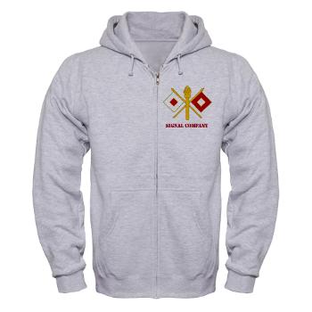 212FBSC - A01 - 03 - DUI - Signal Company with Text Zip Hoodie - Click Image to Close