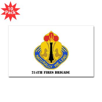214FB - M01 - 01 - DUI - 214th Fires Brigade with Text - Sticker (Rectangle 10 pk)