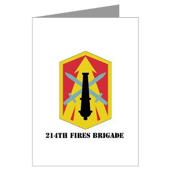 214FB - M01 - 02 - SSI - 214th Fires Brigade with Text - Greeting Cards (Pk of 10)