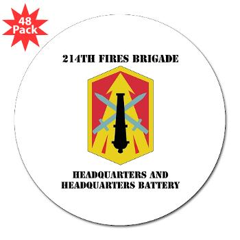 214FBHHB - M01 - 01 - DUI - Headquarters and Headquarters Battery with Text - 3" Lapel Sticker (48 pk)