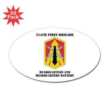 214FBHHB - M01 - 01 - DUI - Headquarters and Headquarters Battery with Text - Sticker (Oval 50 pk)