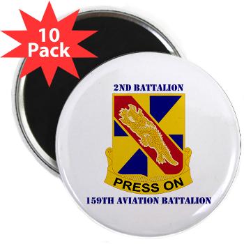 2159AB - M01 - 01 - DUI - 2nd - 159th Aviation Bn with Text 2.25" Magnet (10 pack)