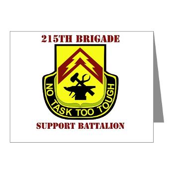 215BSB - M01 - 02 - DUI - 215th Bde - Support Bn with text - Note Cards (Pk of 20)
