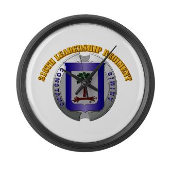 218LR - M01 - 03 - 218th Leadership Regiment With Text - Large Wall Clock