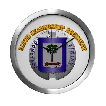 218LR - M01 - 03 - 218th Leadership Regiment With Text - Modern Wall Clock - Click Image to Close