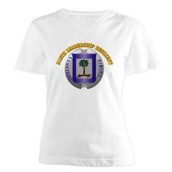 218LR - A01 - 04 - 218th Leadership Regiment With Text - Women's V-Neck T-Shirt