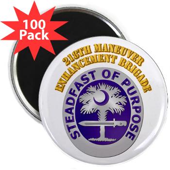 218MEB - M01 - 01 - DUI - 218th Maneuver Enhancement Brigade with Text - 2.25" Magnet (100 pack) - Click Image to Close