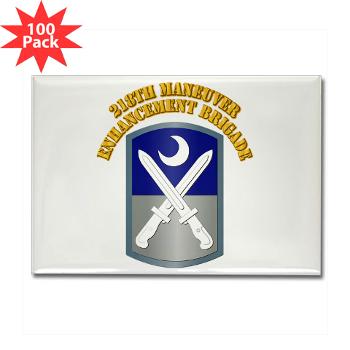 218MEB - M01 - 01 - SSI - 218th Maneuver Enhancement Brigade with Text - Rectangle Magnet (100 pack) - Click Image to Close