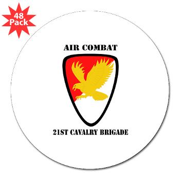 21CBAC - M01 - 01 - SSI - 21st Cavalry Brigade (Air Combat) with Text - 3" Lapel Sticker (48 pk)