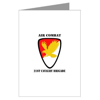 21CBAC - M01 - 02 - SSI - 21st Cavalry Brigade (Air Combat) with Text - Greeting Cards (Pk of 10)