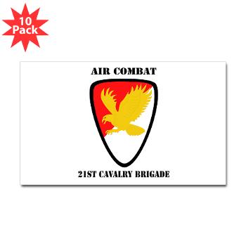 21CBAC - M01 - 01 - SSI - 21st Cavalry Brigade (Air Combat) with Text - Sticker (Rectangle 10 pk)