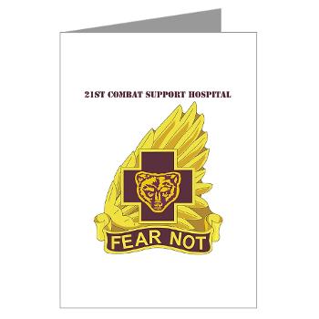 21CSH - M01 - 02 - DUI - 21st Combat Support Hospital with Text - Greeting Cards (Pk of 10)