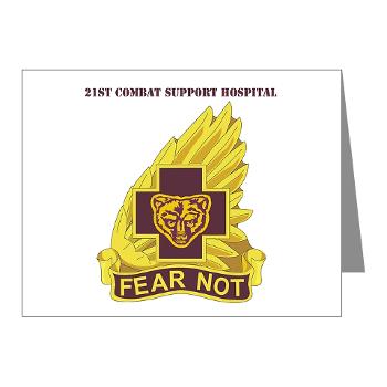 21CSH - M01 - 02 - DUI - 21st Combat Support Hospital with Text - Note Cards (Pk of 20)