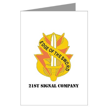 21SC - M01 - 02 - DUI - 21st Signal Company with Text - Greeting Cards (Pk of 10)