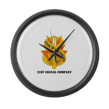 21SC - M01 - 03 - DUI - 21st Signal Company with Text - Large Wall Clock