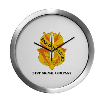 21SC - M01 - 03 - DUI - 21st Signal Company with Text - Modern Wall Clock - Click Image to Close