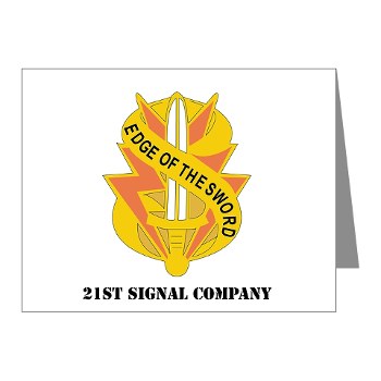21SC - M01 - 02 - DUI - 21st Signal Company with Text - Note Cards (Pk of 20) - Click Image to Close