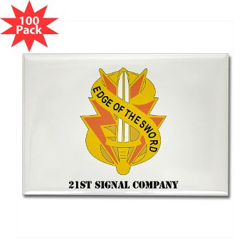 21SC - M01 - 01 - DUI - 21st Signal Company with Text - Rectangle Magnet (100 pack) - Click Image to Close