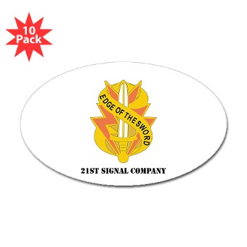 21SC - M01 - 01 - DUI - 21st Signal Company with Text - Sticker (Oval 10 pk) - Click Image to Close