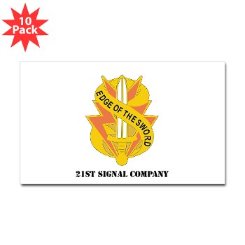 21SC - M01 - 01 - DUI - 21st Signal Company with Text - Sticker (Rectangle 10 pk)