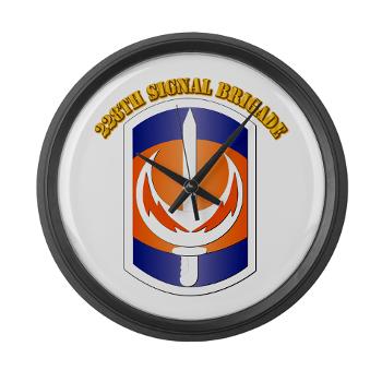 228SB - M01 - 03 - SSI - 228th Signal Brigade with Text - Large Wall Clock
