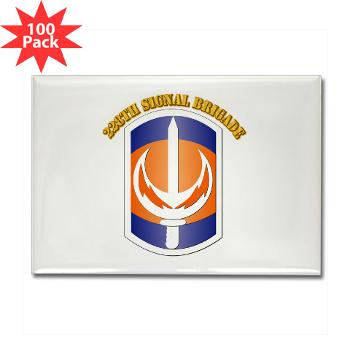 228SB - M01 - 01 - SSI - 228th Signal Brigade with Text - Rectangle Magnet (100 pack)