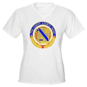 23QB - A01 - 04 - DUI - 23rd Quartermaster Bde Women's V-Neck T-Shirt - Click Image to Close