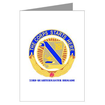23QB - M01 - 02 - DUI - 23rd Quartermaster Bde with text Greeting Cards (Pk of 10) - Click Image to Close