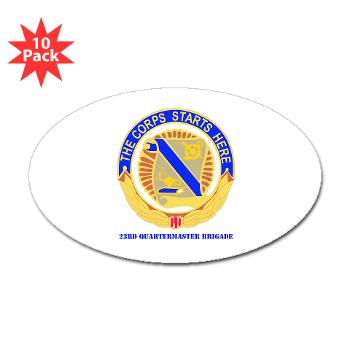 23QB - M01 - 01 - DUI - 23rd Quartermaster Bde with text Sticker (Oval 10 pk) - Click Image to Close