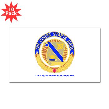 23QB - M01 - 01 - DUI - 23rd Quartermaster Bde with text Sticker (Rectangle 10 pk) - Click Image to Close