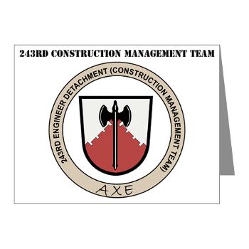 243CMT - M01 - 02 - 243rd Construction Management Team with Text - Note Cards (Pk of 20)