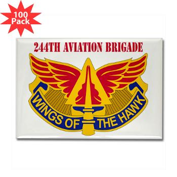 244AB - M01 - 01 - DUI - 244th Aviation Brigade with Text - Rectangle Magnet (100 pack) - Click Image to Close