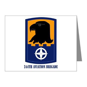 244AB - M01 - 02 - SSI - 244th Aviation Brigade with Text - Note Cards (Pk of 20)