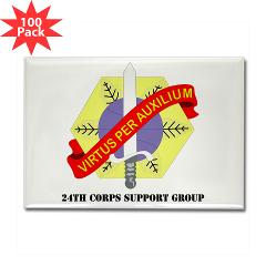 24CSG - M01 - 01 - 24th Corps Support Group with Text - Rectangle Magnet (100 pack)