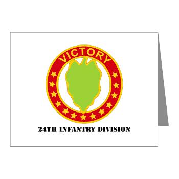 24ID - M01 - 02 - DUI - 24th Infantry Division with Text - Note Cards (Pk of 20)