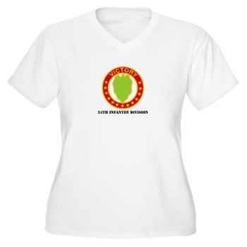 24ID - A01 - 04 - DUI - 24th Infantry Division with Text - Women's V-Neck T-Shirt