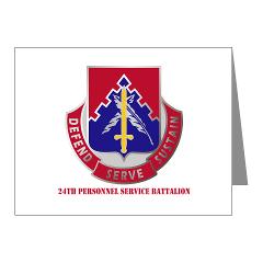 24PSB - M01 - 02 - DUI - 24th Personnel Service Battalion with Text - Note Cards (Pk of 20)